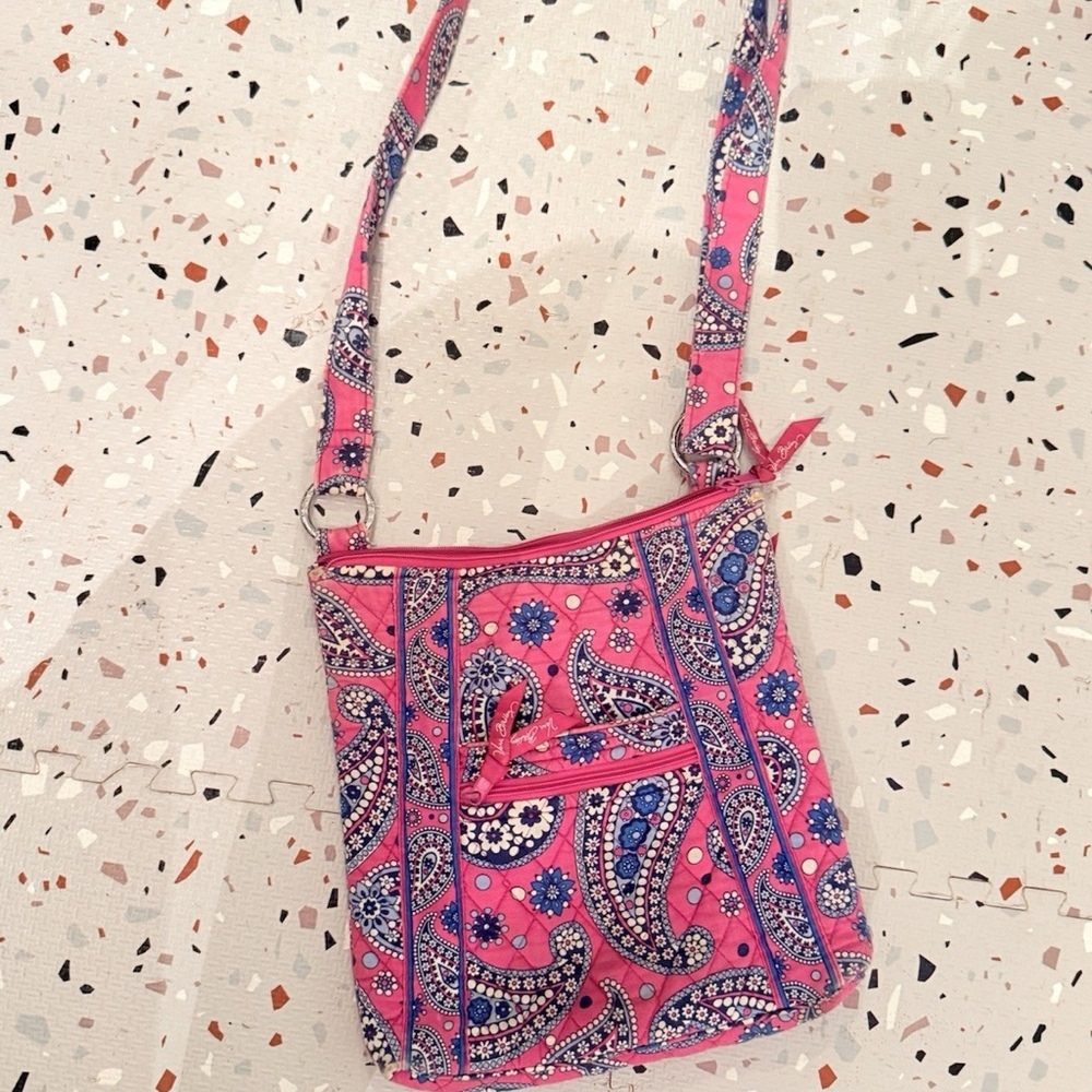 Vera Bradley Pink Paisley Boysenberry Bag Purse Double Handles